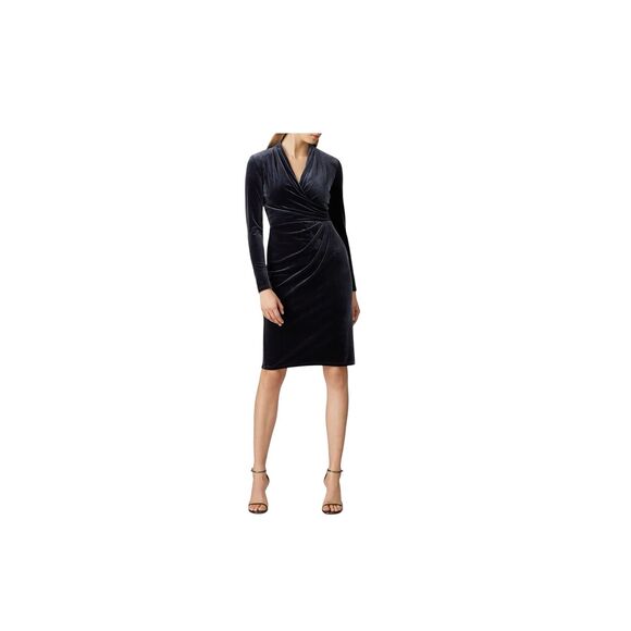 Lauren Ralph Lauren Grey Velvet Dress Size 8 MSRP: $145 - Picture 2 of 8